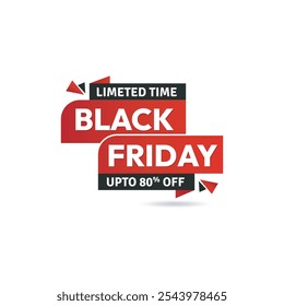 black Friday  Sale Banner, Limited Time Offer Web Banner, Shop Now Button. Black Friday Sale Design