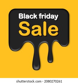 Black friday sale banner. Black Friday sale melted tag