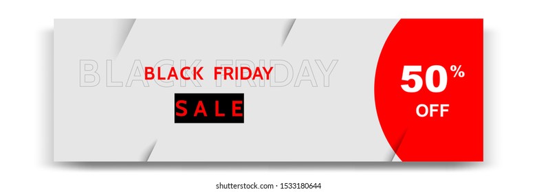 Black Friday Sale Banner. Minimal Modern Geometric Shape Background  In Black And White Color