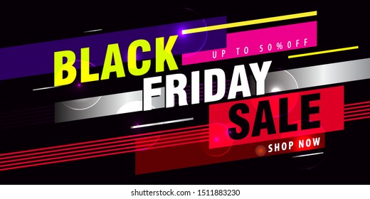 Black friday sale banner modern template design. Vector illustration for shop, web, commercial.