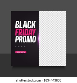 Black Friday sale banner with modern style for social media feed or post