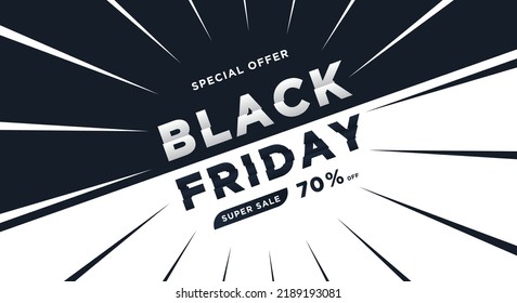 	
Black Friday Sale banner. Modern minimal design with black and white typography.