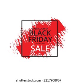 Black Friday Sale banner. Modern minimal design with black and white typography. Template for promotion, advertising, web, social and fashion ads. Vector illustration.