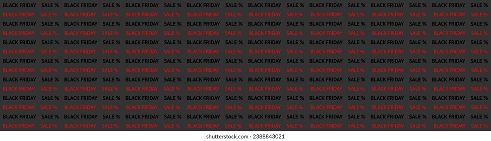 Black Friday Sale banner. Modern minimal design with black and red typography. Template for promotion, advertising, web, social and fashion ads. seamless vector illustration