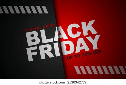 Black Friday Sale Banner. Modern Black Friday Web Banner Design Template.