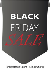 Black friday sale banner. Offer tag. Vector label

