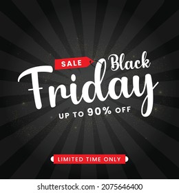 Black Friday  sale banner, Black Friday offer Template with Discount Tag, Vector illustration design
