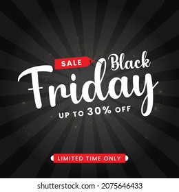 Black Friday  sale banner, Black Friday offer Template with Discount Tag, Vector illustration design
