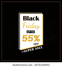 Black Friday  sale banner, Black Friday offer Template with Discount Tag, Vector illustration design
