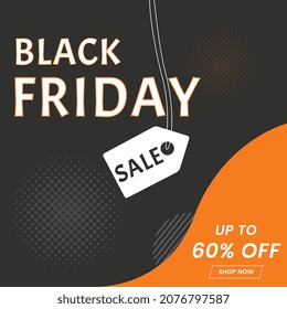 Black Friday  sale banner, Black Friday offer Template with Discount Tag, Vector illustration design


