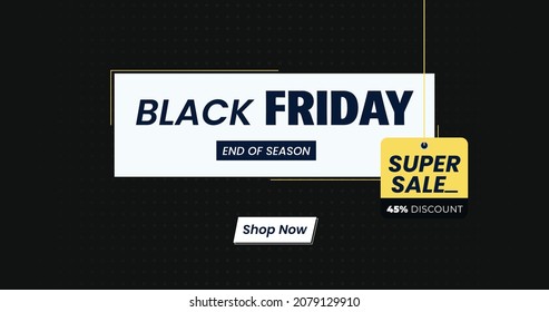 Black Friday  sale banner, Black Friday offer Template with Discount Tag, Vector illustration design

