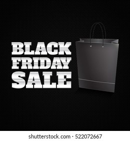 Black Friday Sale banner on a dark background. Vector illustration.