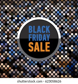 Black friday sale banner on mosaic background. Trendy sale poster.