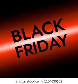 Black friday sale banner. Black Friday Sale Poster with red and white lines on Dark Background. Vector illustration.     