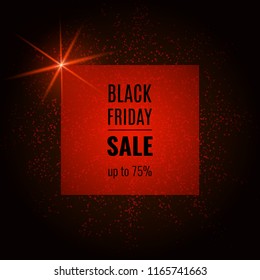 Black friday sale banner. Black Friday Sale Poster with text on Dark Background. Shop now. Vector illustration.     