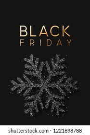 Black Friday Sale. Banner, poster, logo golden color on dark background.