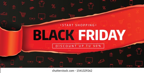 Black friday sale. banner, poster, logo. Sale background