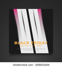 Black Friday sale banner or poster with modern and minimalist concept