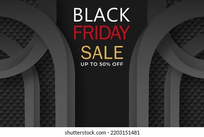 Black Friday Sale. Banner, poster, logo on dark background
