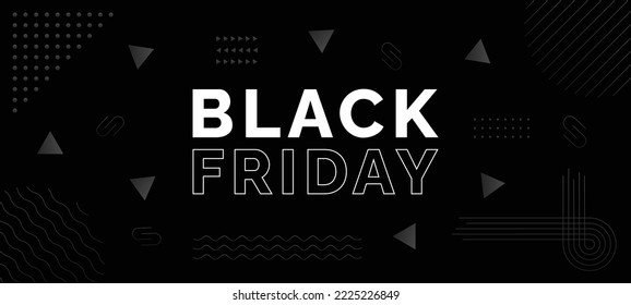 Black Friday Sale Banner or Poster - Minimal Vector Template for Black Friday Sale Post Card