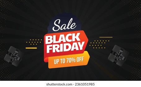 Black Friday Sale. Black Friday Banner, poster black background. Black friday sale banner design. Sales offer banner design. 