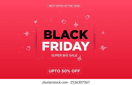 Black Friday Sale banner, Poster or flyer designs, Trendy black Friday sale cover design template with shopping tray, shopping bag, and stars confetti for advertising, promotion, social media, or web