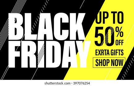 Black Friday Sale Banner. Black Friday poster. Black Friday flyer. Black Friday vector illustration