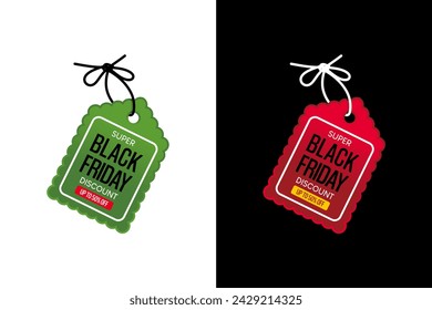 Black friday sale banner price tag template design