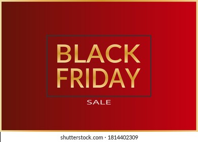 Black Friday sale banner with red letters on black background. Social media vector illustration template for website and mobile website development, email and newsletter design, marketing material