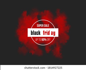 Black Friday Sale Banner with black and red color. Layout for Black Friday discount labels.
