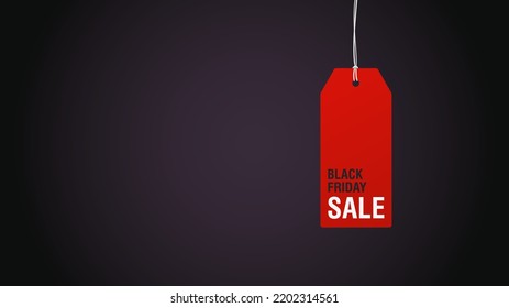 Black friday sale banner with red tag. Vector design template for sale.