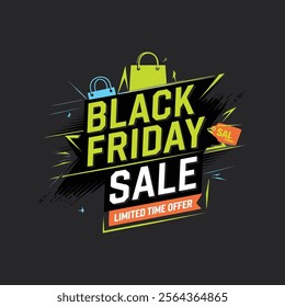 
Black Friday sale banner with red and black texture background with template
