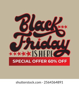 
Black Friday sale banner with red and black texture background with template
