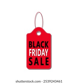 Anuncio de rebajas del Black Friday. Venta, cartel del descuento con la etiqueta roja del Precio aislada en el fondo blanco.. diseño del Vector	
