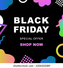 Black Friday sale. Banner, season sale. Marketing, business. Shop design, special offer