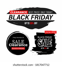 Black friday sale banner set.
