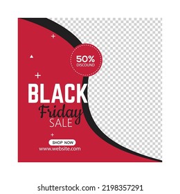 Black Friday sale banner set. Social media post or web ads design template