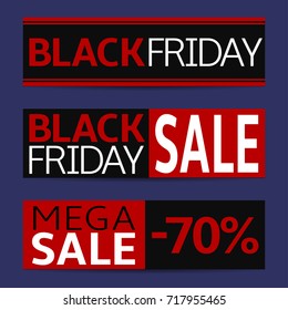 Black friday sale banner set. Discount cards