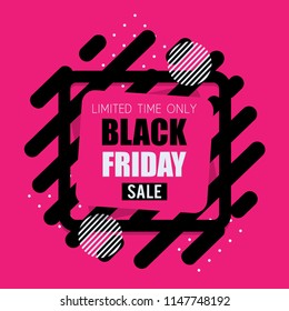 Black friday sale banner. Shapes