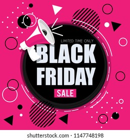 Black friday sale banner. Shapes