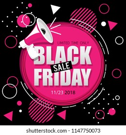 Black Friday sale banner. Shapes