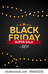 Black Friday sale. Black Friday banner. Shopping. Vector illustration