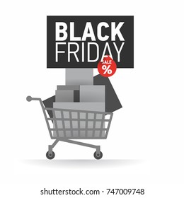 Black Friday sale, banner, shopping, graphic design ,vector illustration.