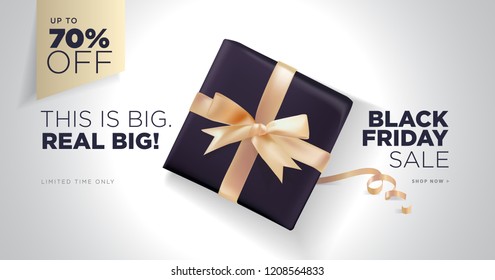 Black Friday sale banner. Social media vector illustration template for website and mobile website development, email and newsletter design, marketing material.