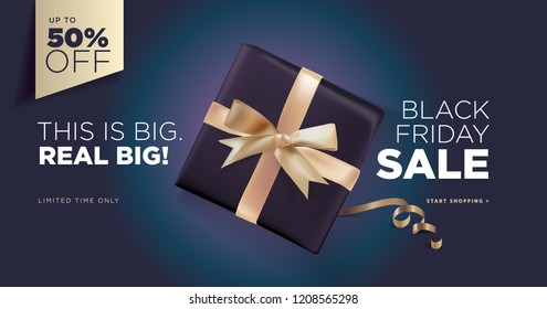 Black Friday sale banner. Social media vector illustration template for website and mobile website development, email and newsletter design, marketing material.