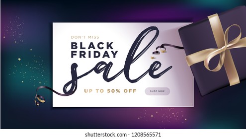 Black Friday sale banner. Social media vector illustration template for website and mobile website development, email and newsletter design, marketing material.