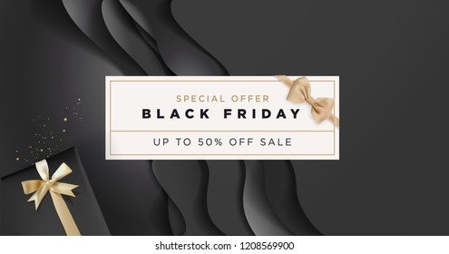 Black Friday sale banner. Social media vector illustration template for website and mobile website development, email and newsletter design, marketing material.