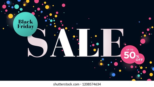 Black Friday sale banner. Social media vector illustration template for website and mobile website development, email and newsletter design, marketing material.