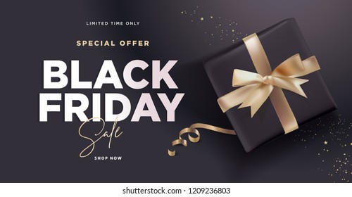 Black Friday sale banner. Social media vector illustration template for website and mobile website development, email and newsletter design, marketing material.