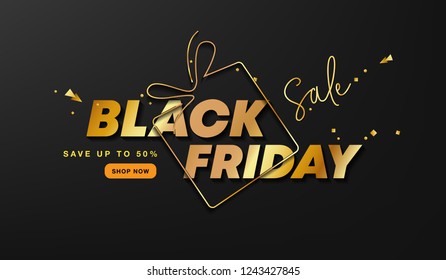 Black Friday sale banner. Social media vector illustration template for website and mobile website development, email and newsletter design, marketing material.